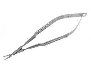 13.5 cm curved Vannas scissors w/ 1.0 cm blades