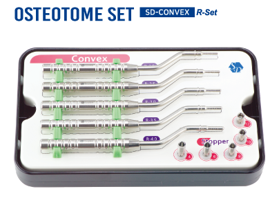 CONVEX OSTEOTOME SET (5ea) WITH STOPPERS CONVEX